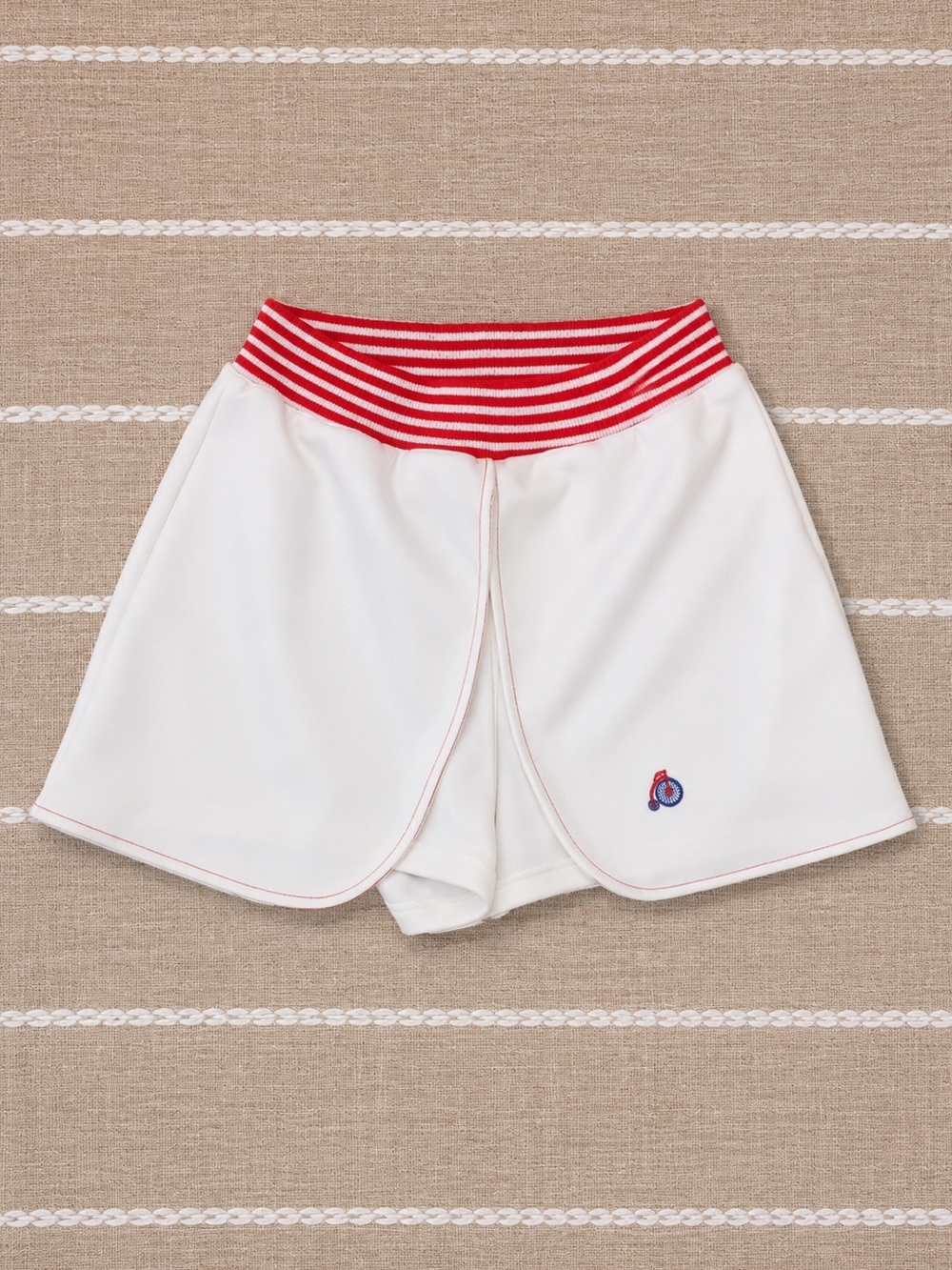Vintage Sears JR Bazaar Wrap Skort White Red Bicycle Tennis Golf Size 15